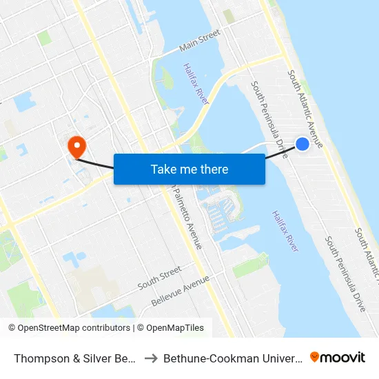 Thompson & Silver Beach to Bethune-Cookman University map