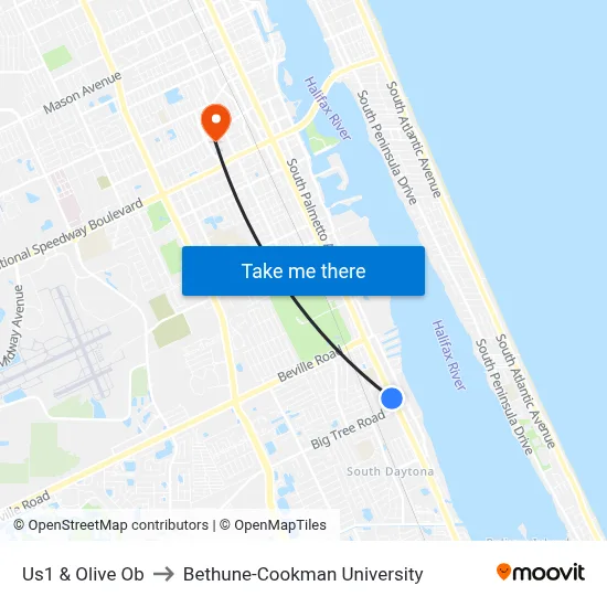 Us1 & Olive Ob to Bethune-Cookman University map