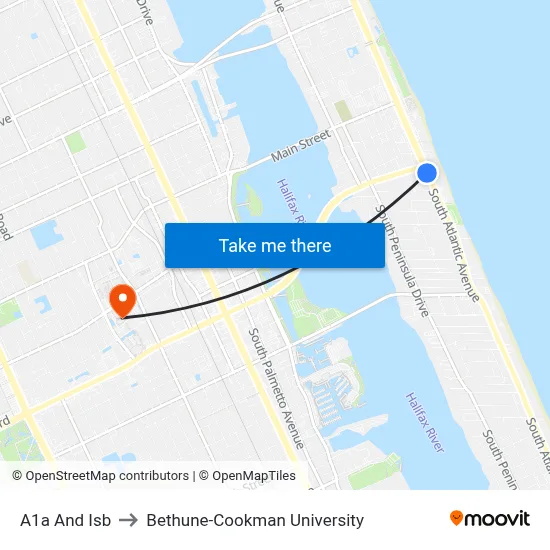 A1a And Isb to Bethune-Cookman University map