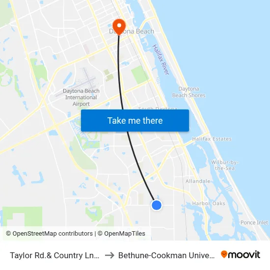 Taylor Rd.& Country Ln. Ob to Bethune-Cookman University map