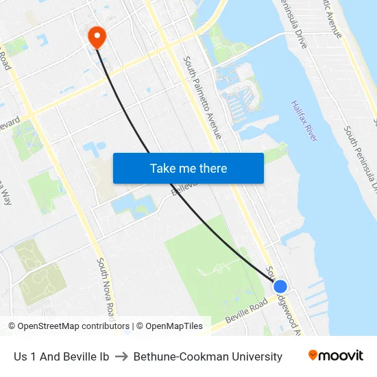 Us 1 And Beville Ib to Bethune-Cookman University map