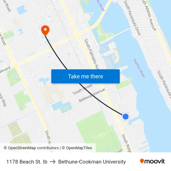 1178 Beach St. Ib to Bethune-Cookman University map