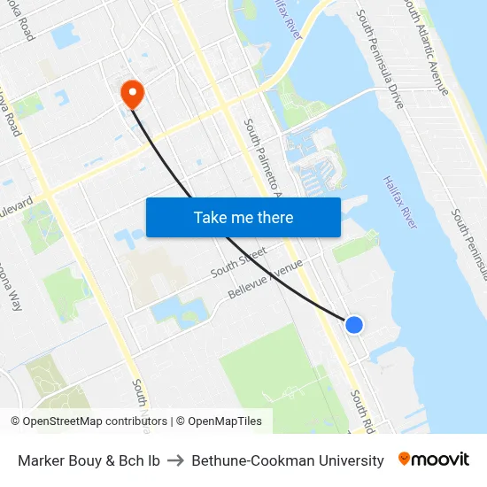 Marker Bouy & Bch Ib to Bethune-Cookman University map