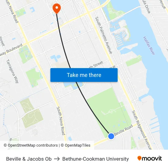 Beville & Jacobs Ob to Bethune-Cookman University map