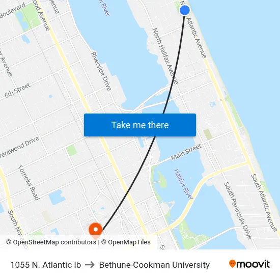 1055 N. Atlantic Ib to Bethune-Cookman University map