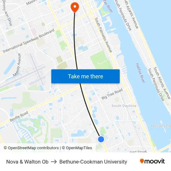 Nova & Walton Ob to Bethune-Cookman University map
