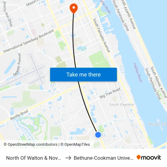 North Of Walton & Nova Ob to Bethune-Cookman University map