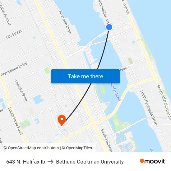 643 N. Halifax Ib to Bethune-Cookman University map
