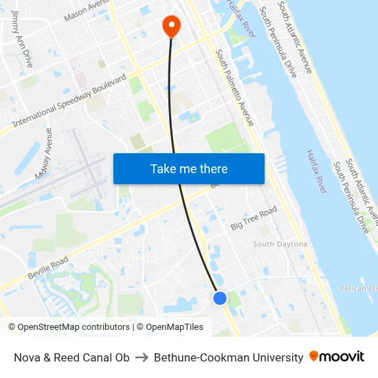 Nova & Reed Canal Ob to Bethune-Cookman University map