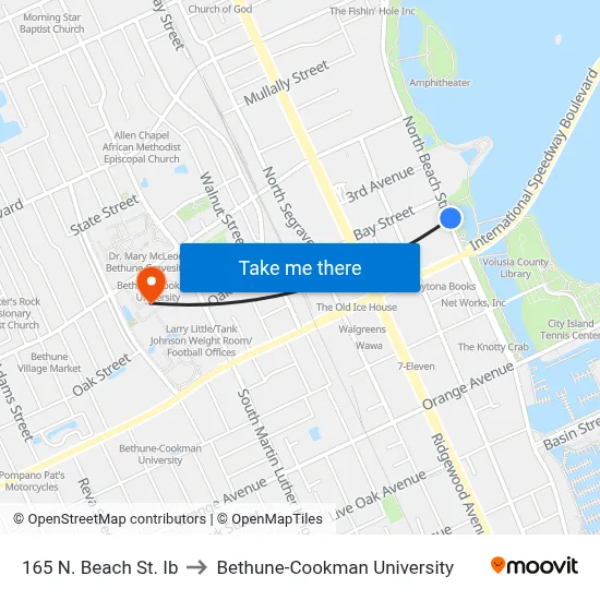 165 N. Beach St. Ib to Bethune-Cookman University map
