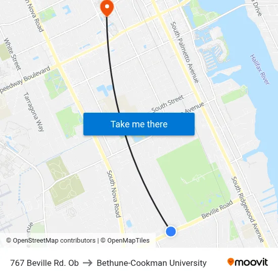 767 Beville Rd. Ob to Bethune-Cookman University map
