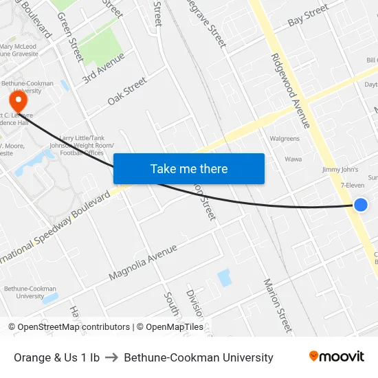Orange & Us 1 Ib to Bethune-Cookman University map