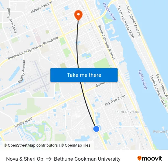 Nova & Sheri Ob to Bethune-Cookman University map