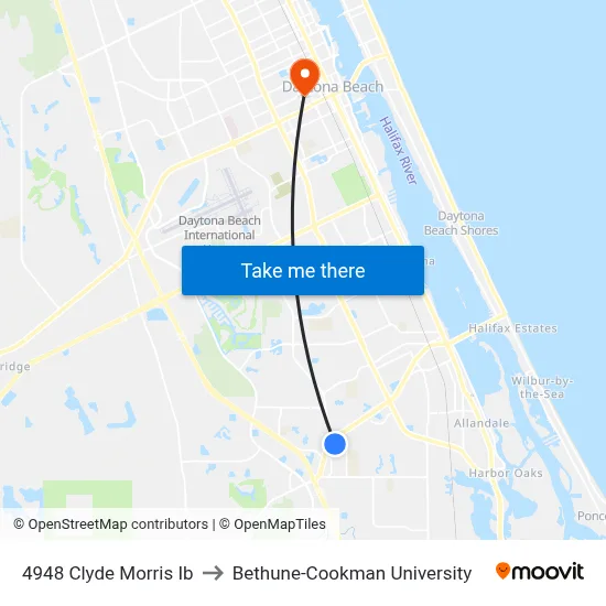 4948 Clyde Morris Ib to Bethune-Cookman University map