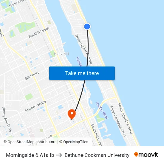 Morningside & A1a Ib to Bethune-Cookman University map