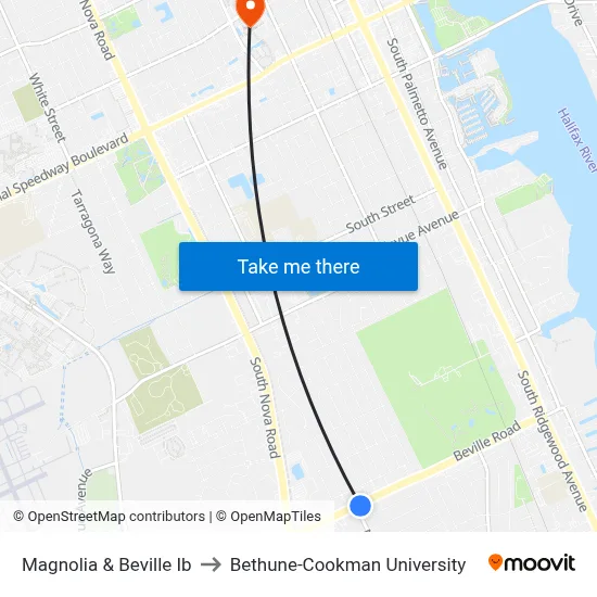 Magnolia & Beville Ib to Bethune-Cookman University map