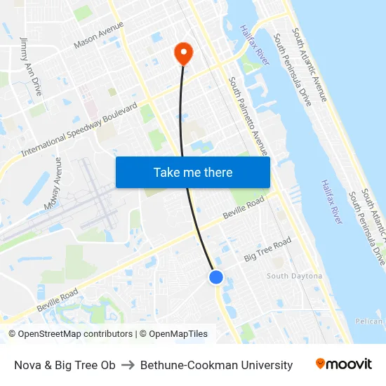 Nova & Big Tree Ob to Bethune-Cookman University map