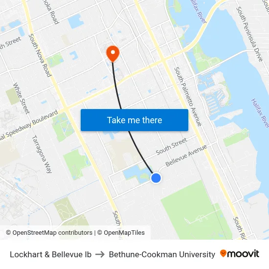 Lockhart & Bellevue Ib to Bethune-Cookman University map