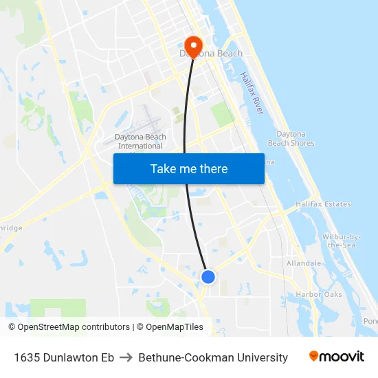 1635 Dunlawton Eb to Bethune-Cookman University map