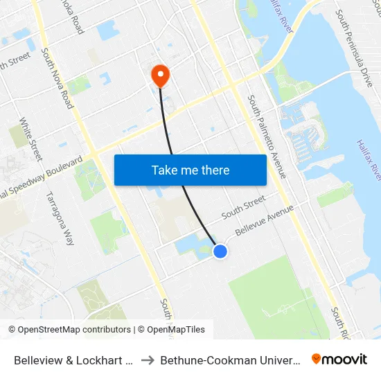 Belleview & Lockhart Ob to Bethune-Cookman University map