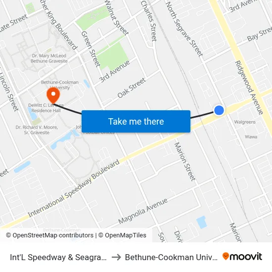 Int'L Speedway & Seagrave Ob to Bethune-Cookman University map