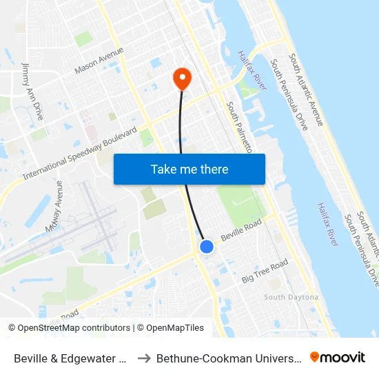 Beville & Edgewater Ob to Bethune-Cookman University map