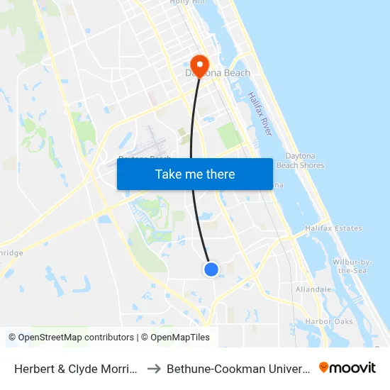 Herbert & Clyde Morris Ib to Bethune-Cookman University map