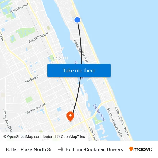 Bellair Plaza  North Side to Bethune-Cookman University map