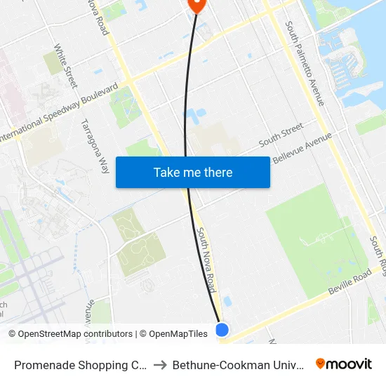 Promenade Shopping Ctr. Ib to Bethune-Cookman University map