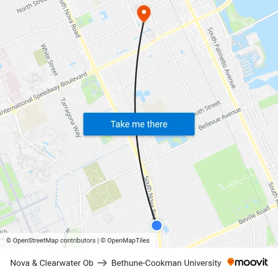 Nova & Clearwater Ob to Bethune-Cookman University map