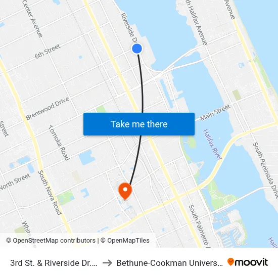 3rd St. & Riverside Dr. Ib to Bethune-Cookman University map