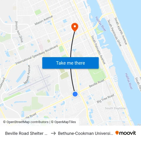 Beville Road Shelter  Eb to Bethune-Cookman University map