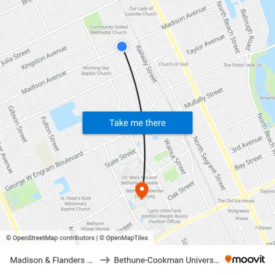 Madison & Flanders Ob to Bethune-Cookman University map