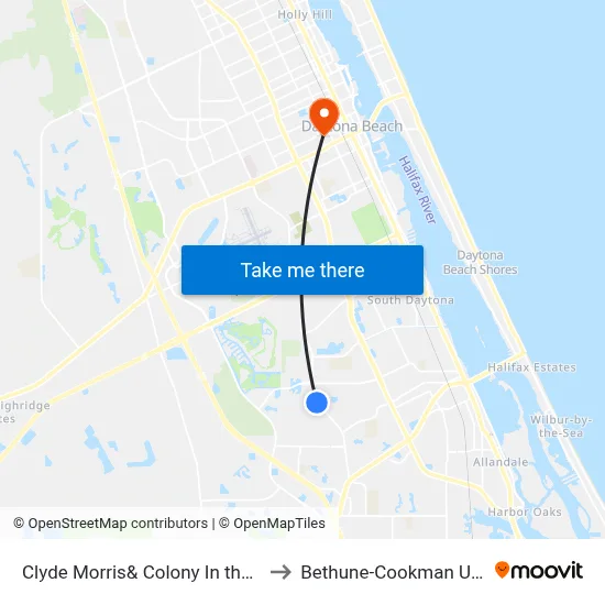 Clyde Morris& Colony In the Wood Ob to Bethune-Cookman University map