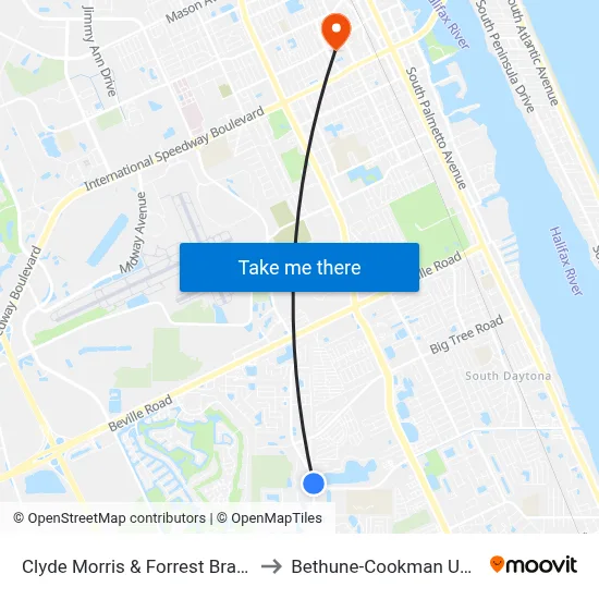 Clyde Morris & Forrest Branch S Ob to Bethune-Cookman University map
