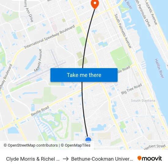 Clyde Morris & Richel Ob to Bethune-Cookman University map