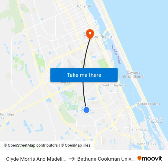 Clyde Morris And Madeline Ob to Bethune-Cookman University map