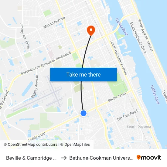 Beville & Cambridge Ob to Bethune-Cookman University map