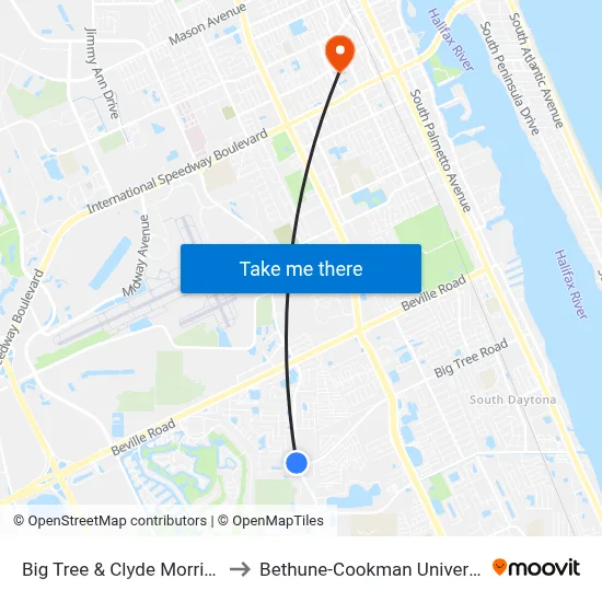 Big Tree & Clyde Morris Ib to Bethune-Cookman University map