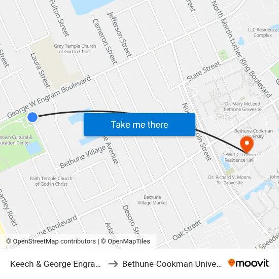 Keech & George Engram Ib to Bethune-Cookman University map