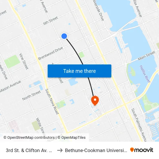 3rd St. & Clifton Av.  Ob to Bethune-Cookman University map