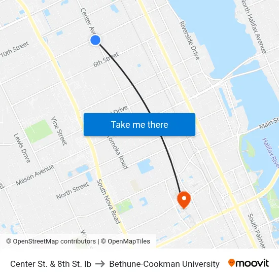 Center St. & 8th St. Ib to Bethune-Cookman University map