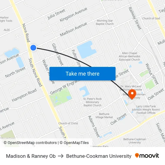 Madison & Ranney Ob to Bethune-Cookman University map