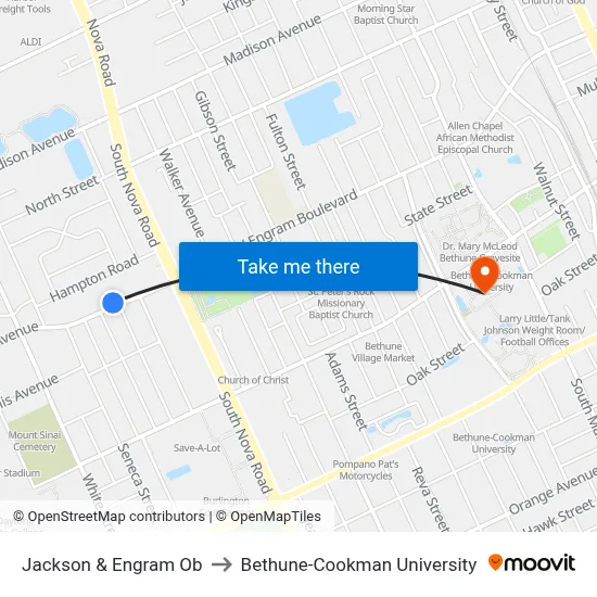Jackson & Engram Ob to Bethune-Cookman University map