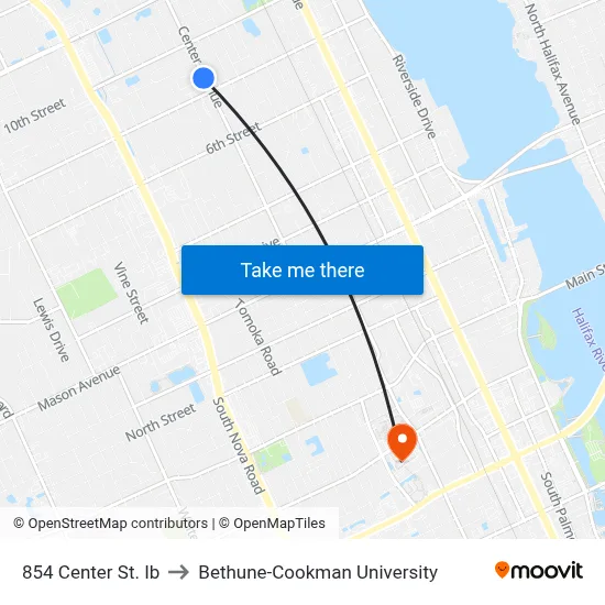 854 Center St. Ib to Bethune-Cookman University map