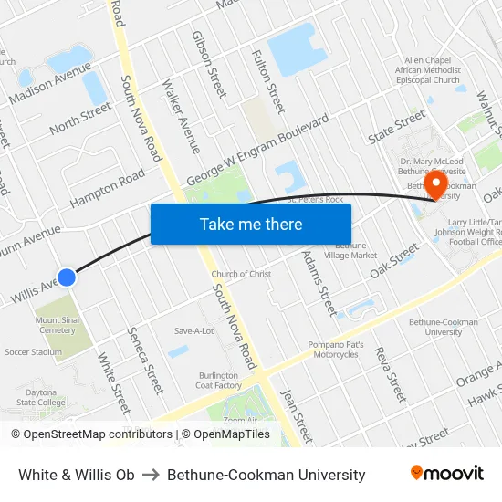 White & Willis Ob to Bethune-Cookman University map