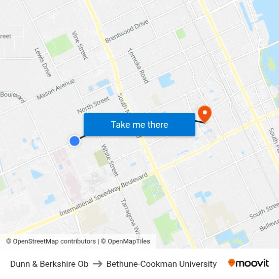 Dunn & Berkshire Ob to Bethune-Cookman University map