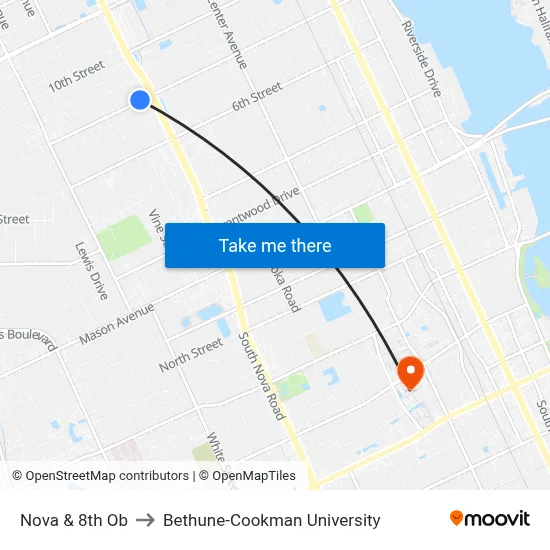 Nova & 8th Ob to Bethune-Cookman University map