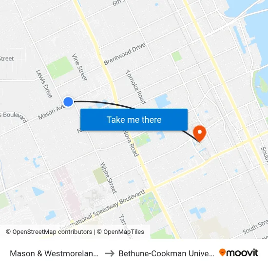 Mason & Westmoreland Ob to Bethune-Cookman University map