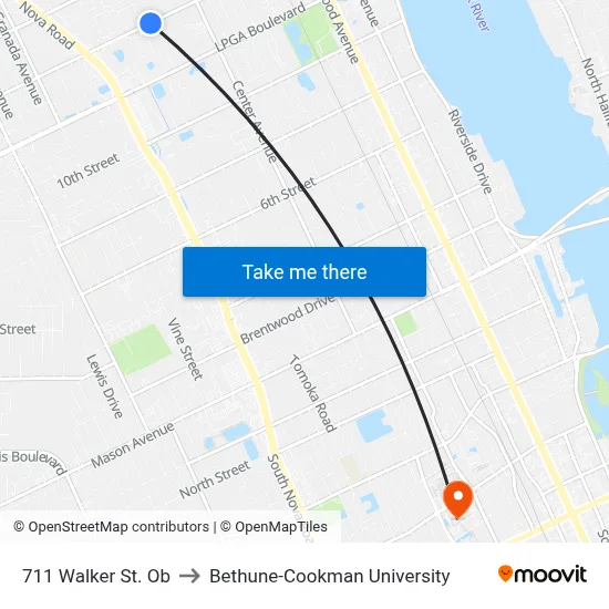 711 Walker St. Ob to Bethune-Cookman University map